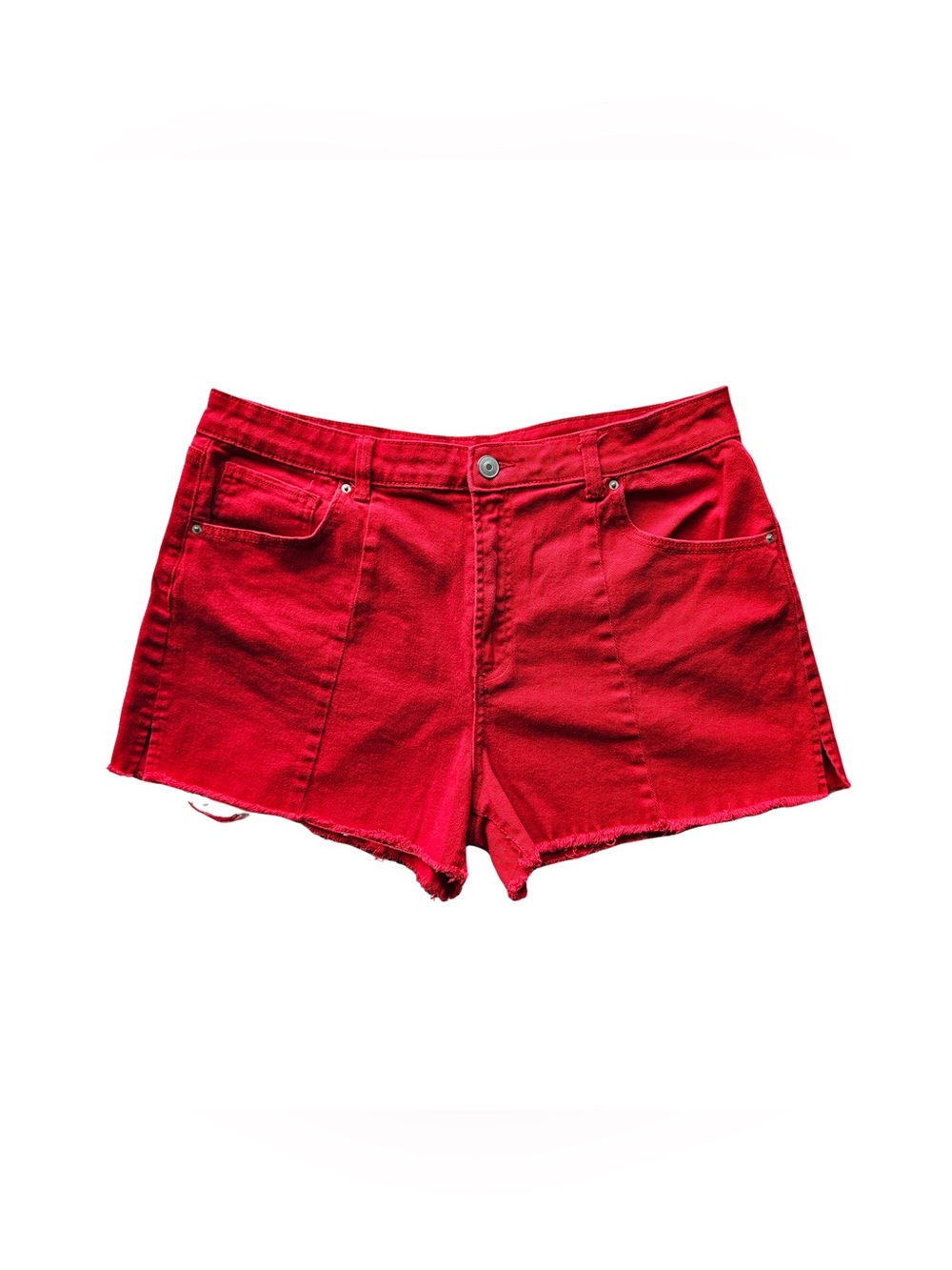 Women’s Juniors size 19 Red Denim Cutoff Shorts